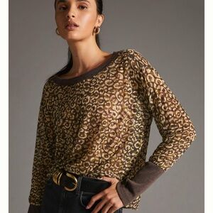 Pilcro Anthropologie long sleeve blouse , for animal print lovers!!